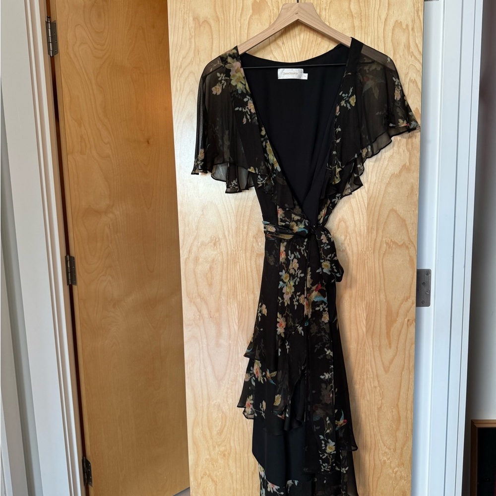 Zimmermann Black Floral High Low Dress
